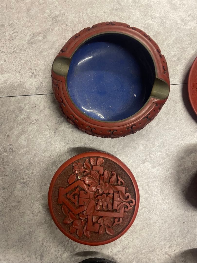 堆朱　9点　まとめて　中国美術　骨董　古美術　アンティーク