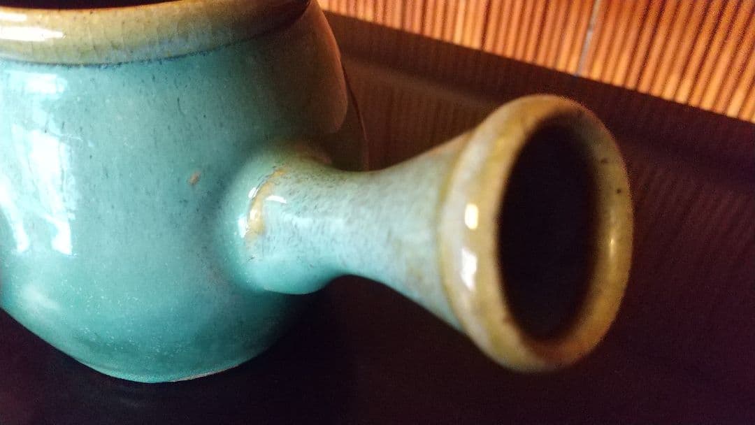 骨董　小ぶりな急須　高さ9cm 昭和初期　 洒落た色合い　濱田庄司か？