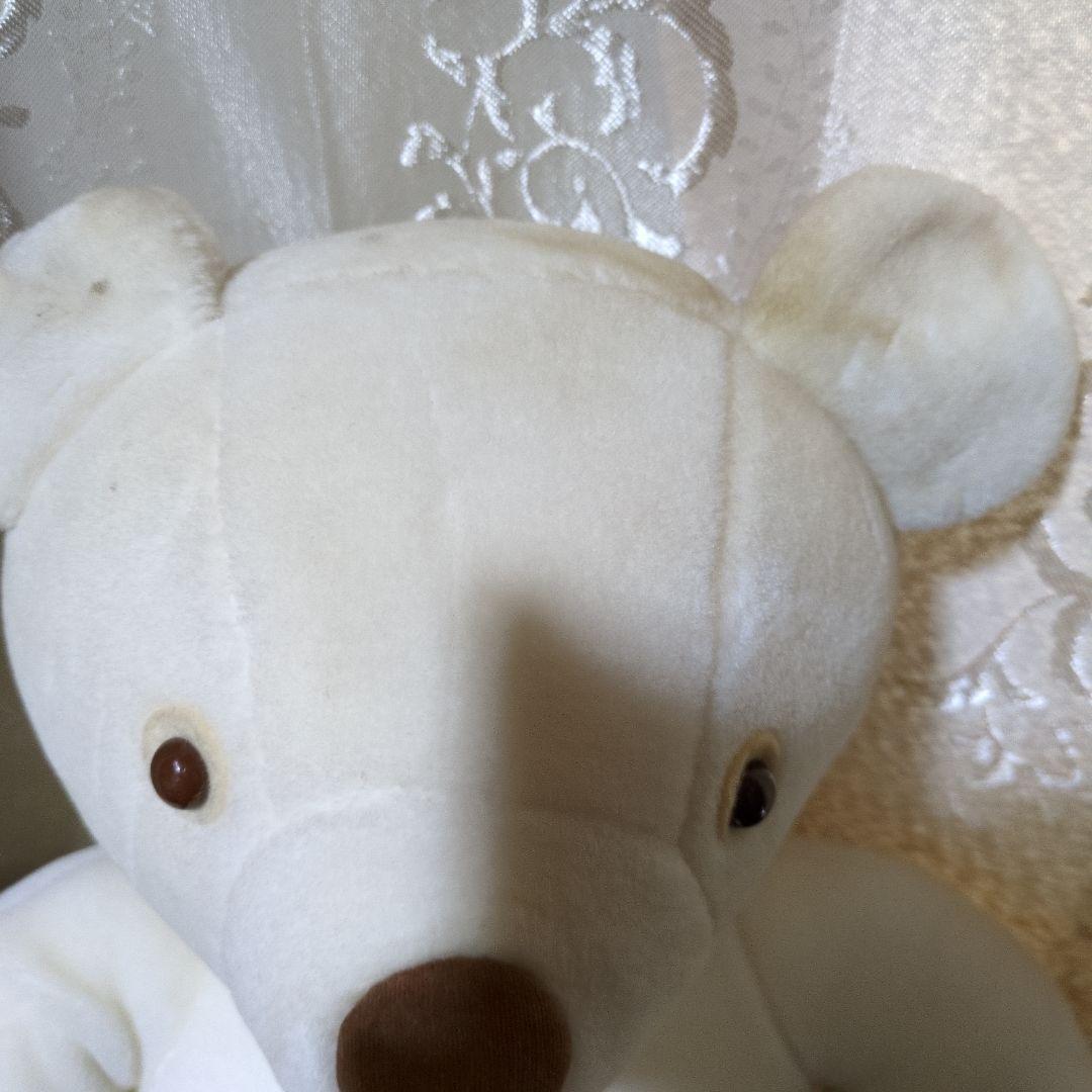 ミキハウス、ホワイトくま　ぬいぐるみ　レア