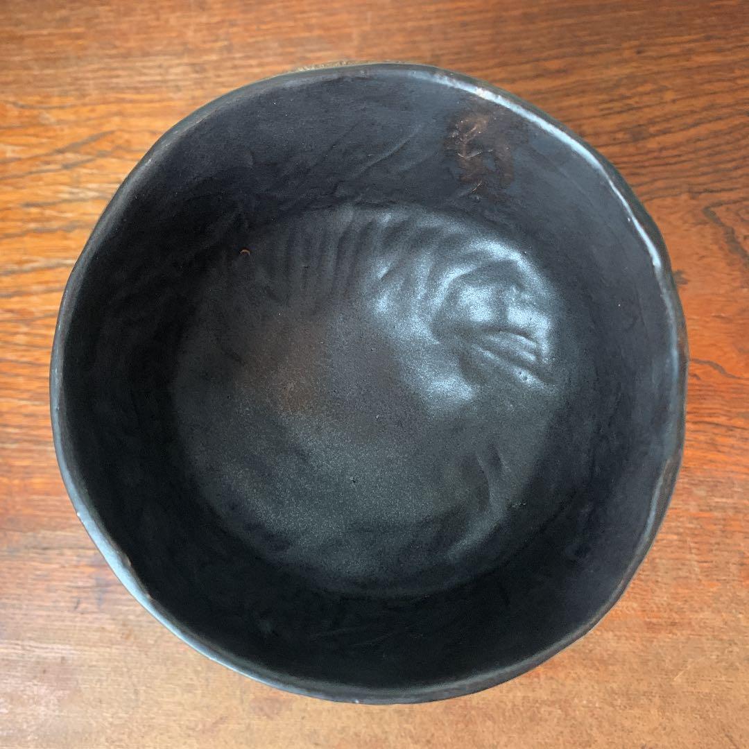 私の作った　国旗の茶碗　黒　日本　アメリカ　インド　抹茶茶碗　陶芸