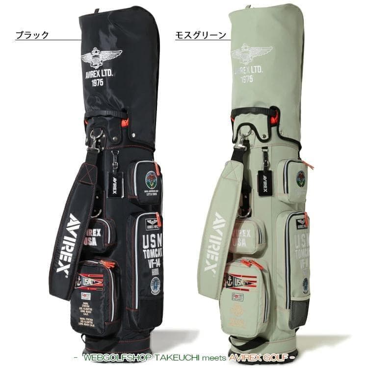 新品 AVIREX アヴィレックスゴルフ キャディバッグ オレンジ