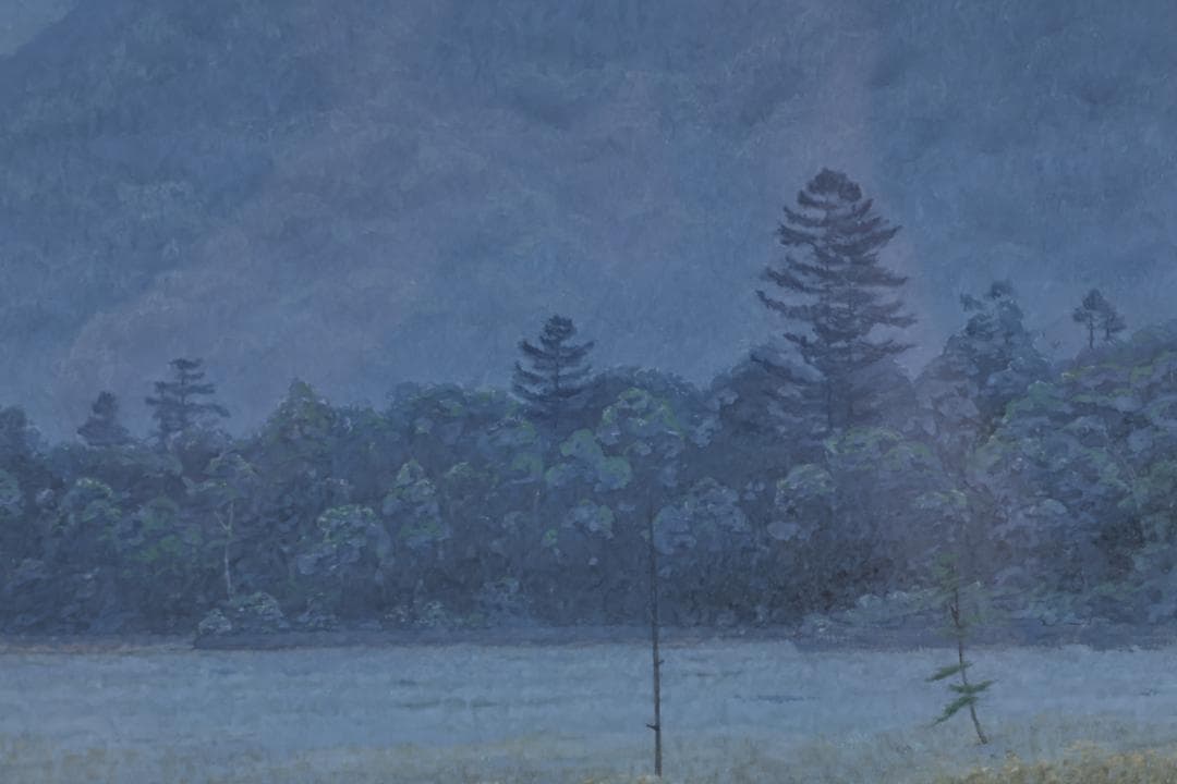 黒岩善隆 『 月光 』　P10号　日本画　共シール　真作保証 BJ211