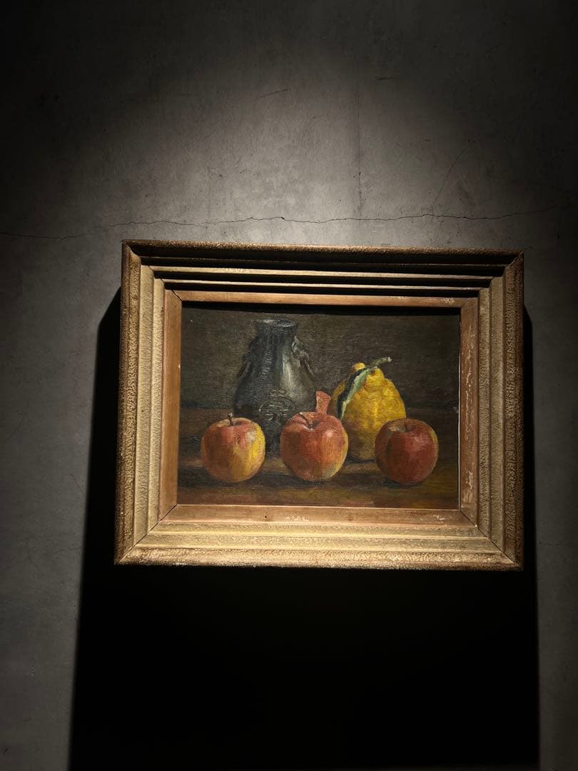 肉筆油彩画　【静物画】　時代物　作者不詳