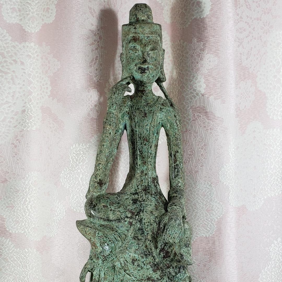 ◆百済仏『方形台座金銅半跏思惟像』仏像◆検）天平仏 飛鳥仏 高麗仏 新羅仏 空海