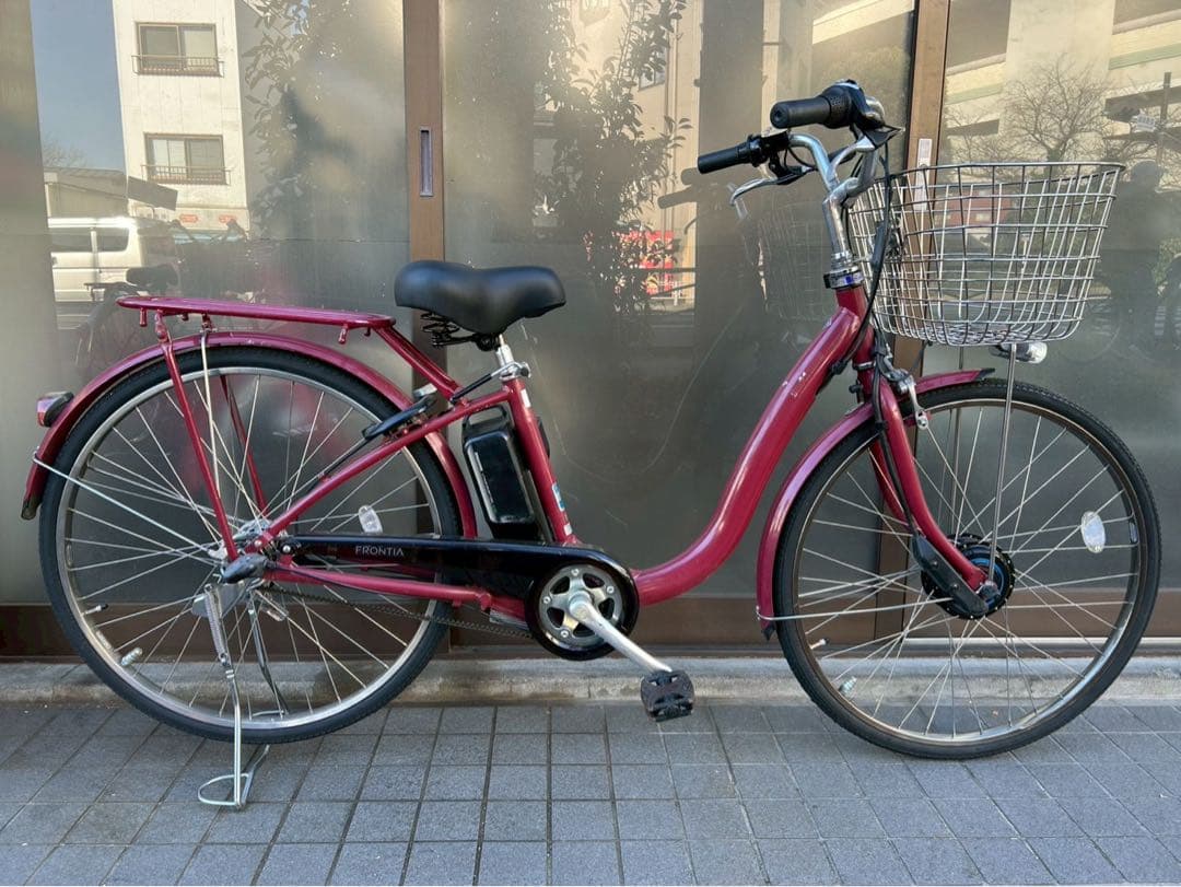中古電動自転車 ブリヂストン フロンティア26インチ レッド 横浜 №6874