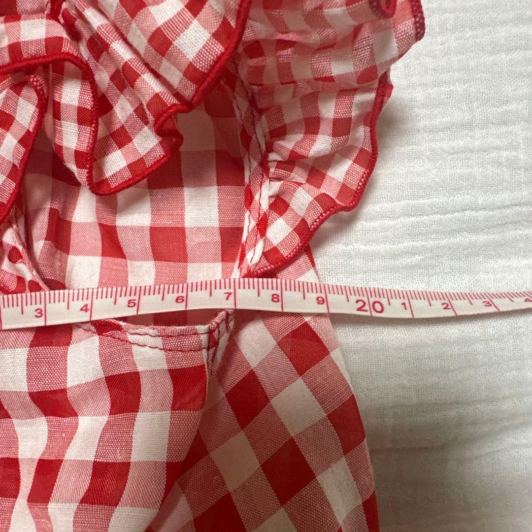 アトリエGGチェック柄犬服 フリル付き