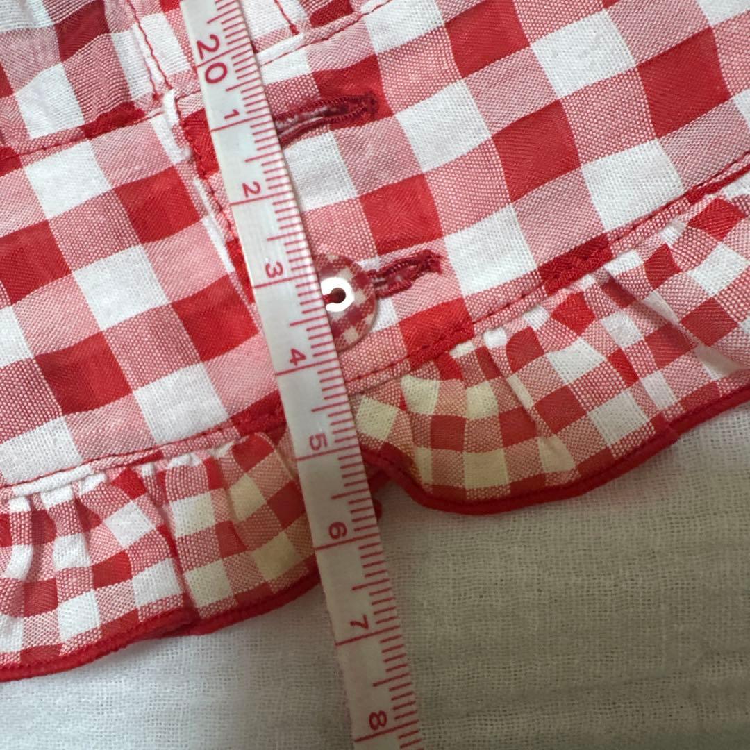 アトリエGGチェック柄犬服 フリル付き