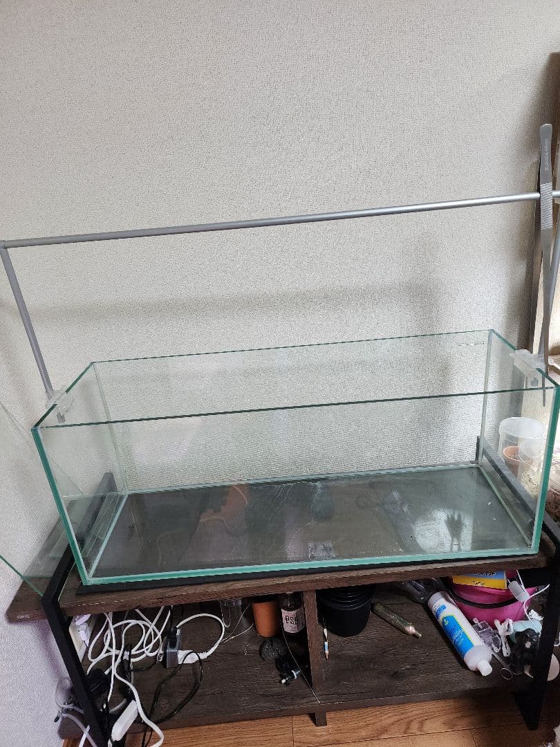 引取限定　90cm水槽、水槽台、外部フィルター２個セット