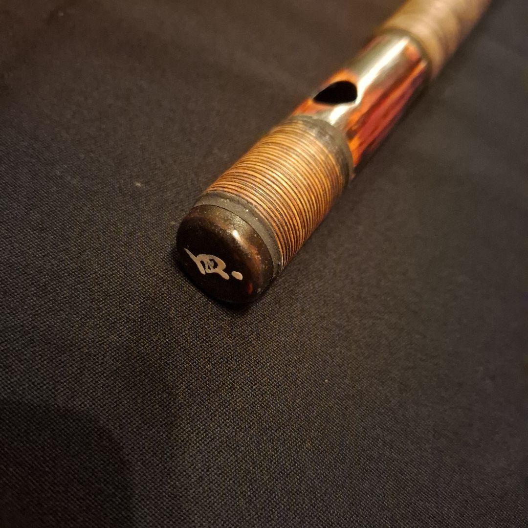 篠笛　古典調　7穴　四本半調子　天地胴巻き　燻風仕上げ