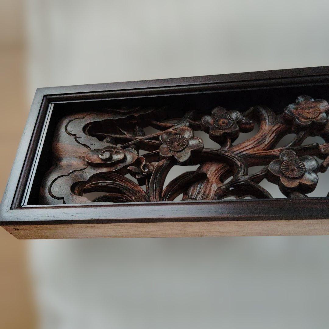 縞黒檀　欄間オープン仕上げ