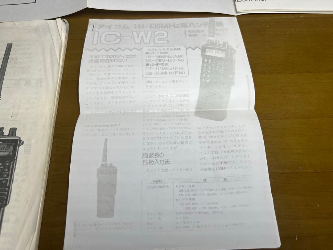 【広域受信】ICOM IC-W2デュアルバンドアマチュア無線機アンテナセット付