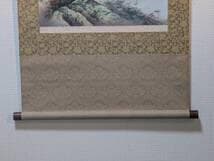 【真作】掛軸　富永一方　霊峰赤富士図　茅葺古民家と霧の渓流　絶景山水　T154