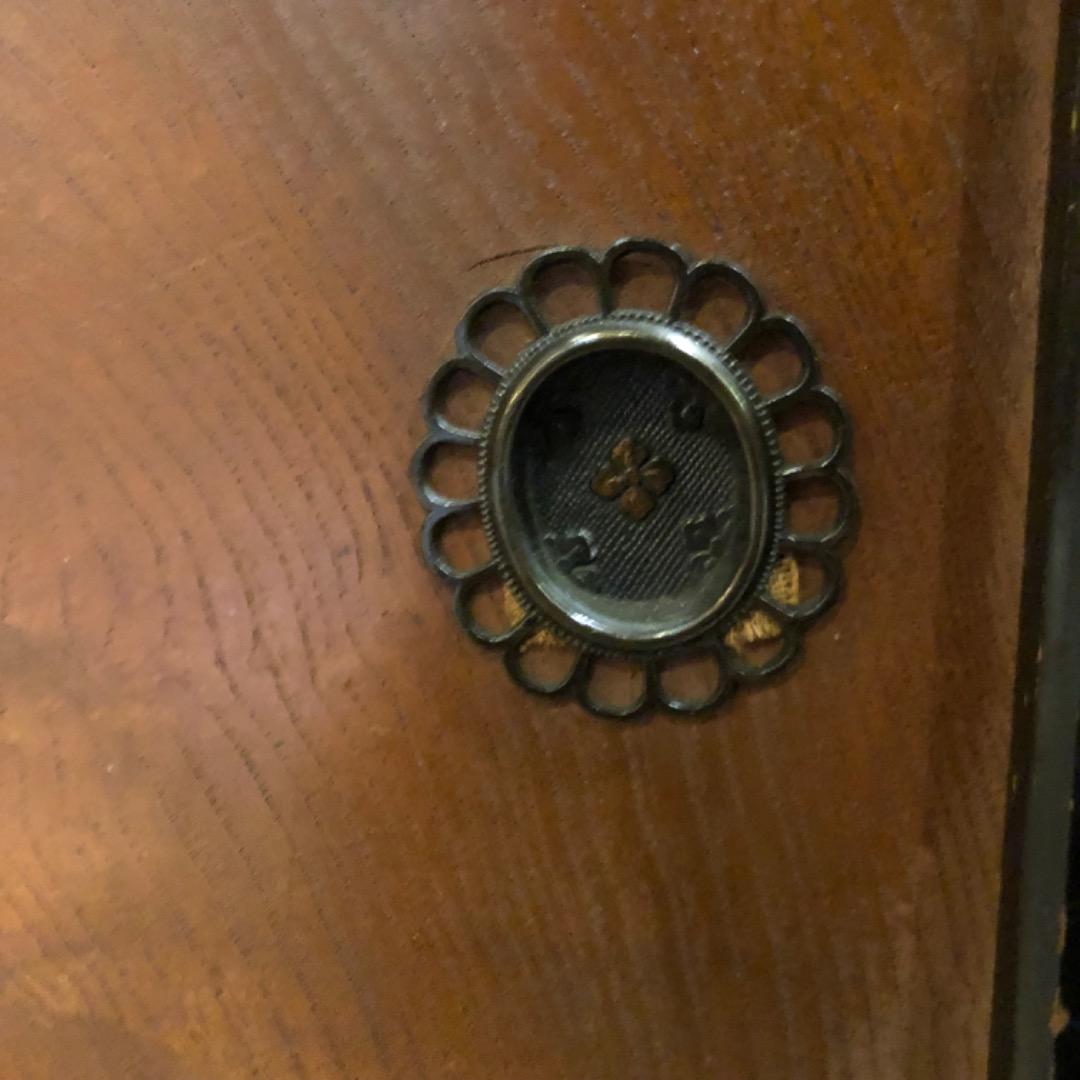 昭和アンティーク　茶棚　飾り棚　木製引き出し　ガラス戸付き　収納棚　茶箪笥　棚