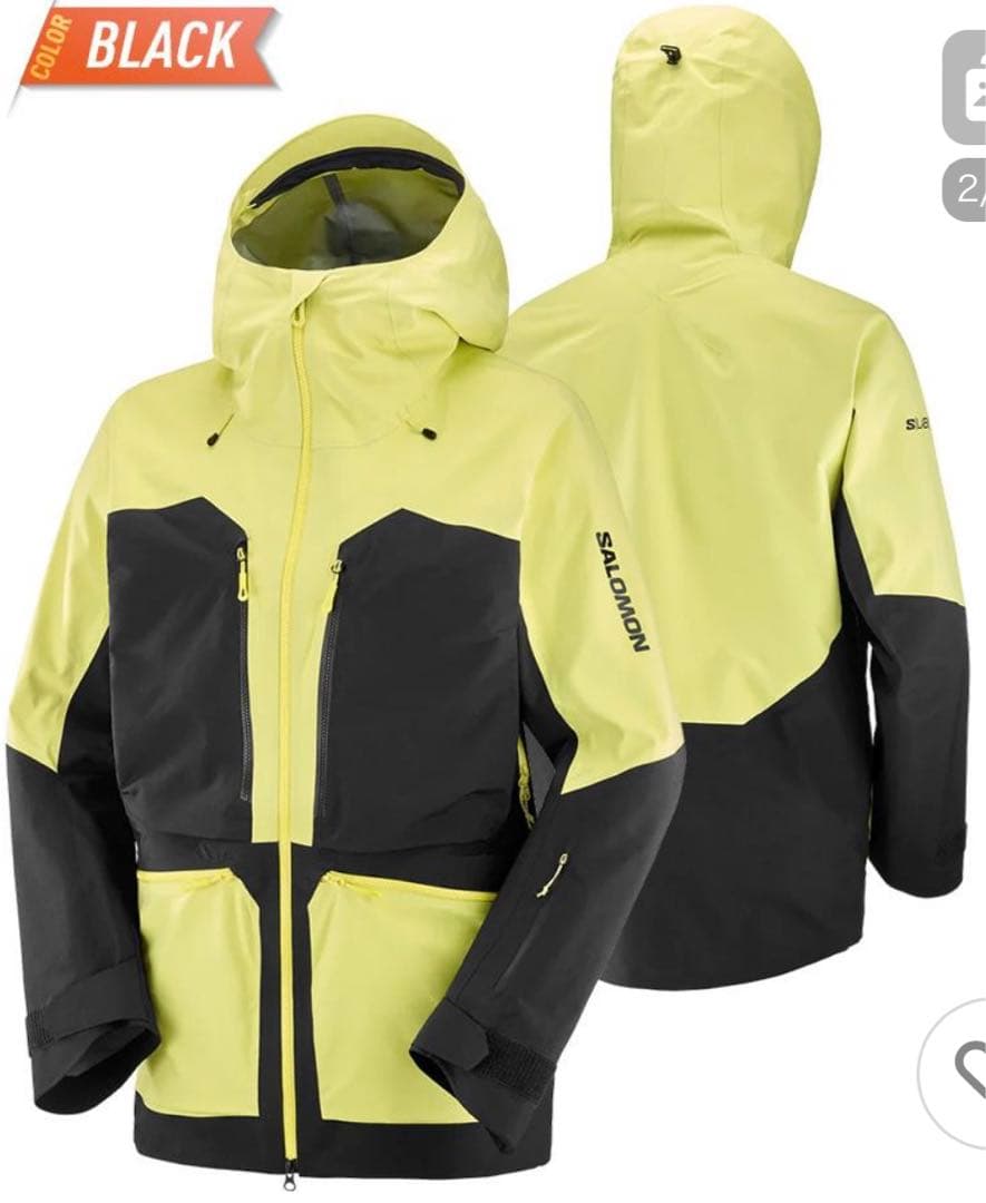 SALOMON ゴアテックス ジャケット イエロー/ブラック