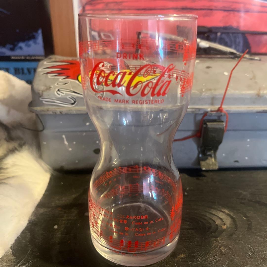 Coca-Cola ロゴ入りガラスグラス 約300ml60s