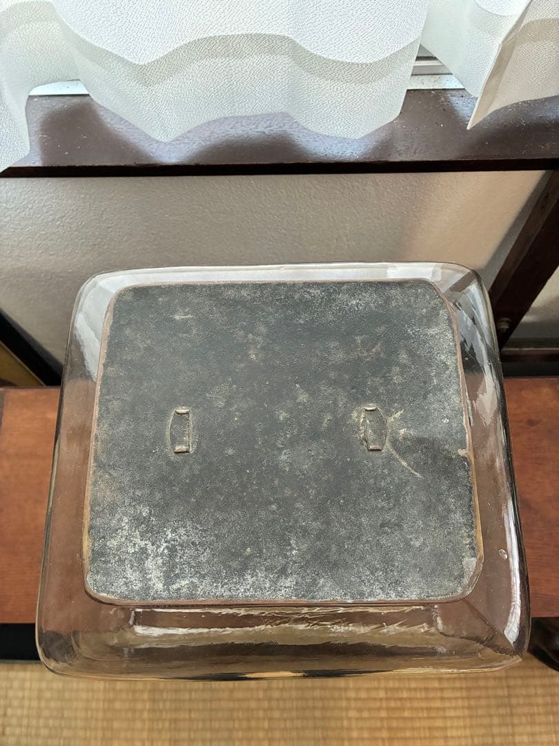 大正 特大 菓子瓶 ガラス瓶 気泡 ゆらゆらガラス 戦前 古道具 アンティーク