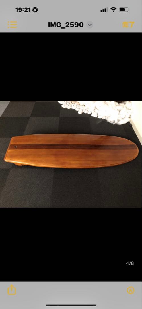 木製オーバル型サーフボード中空骨組み