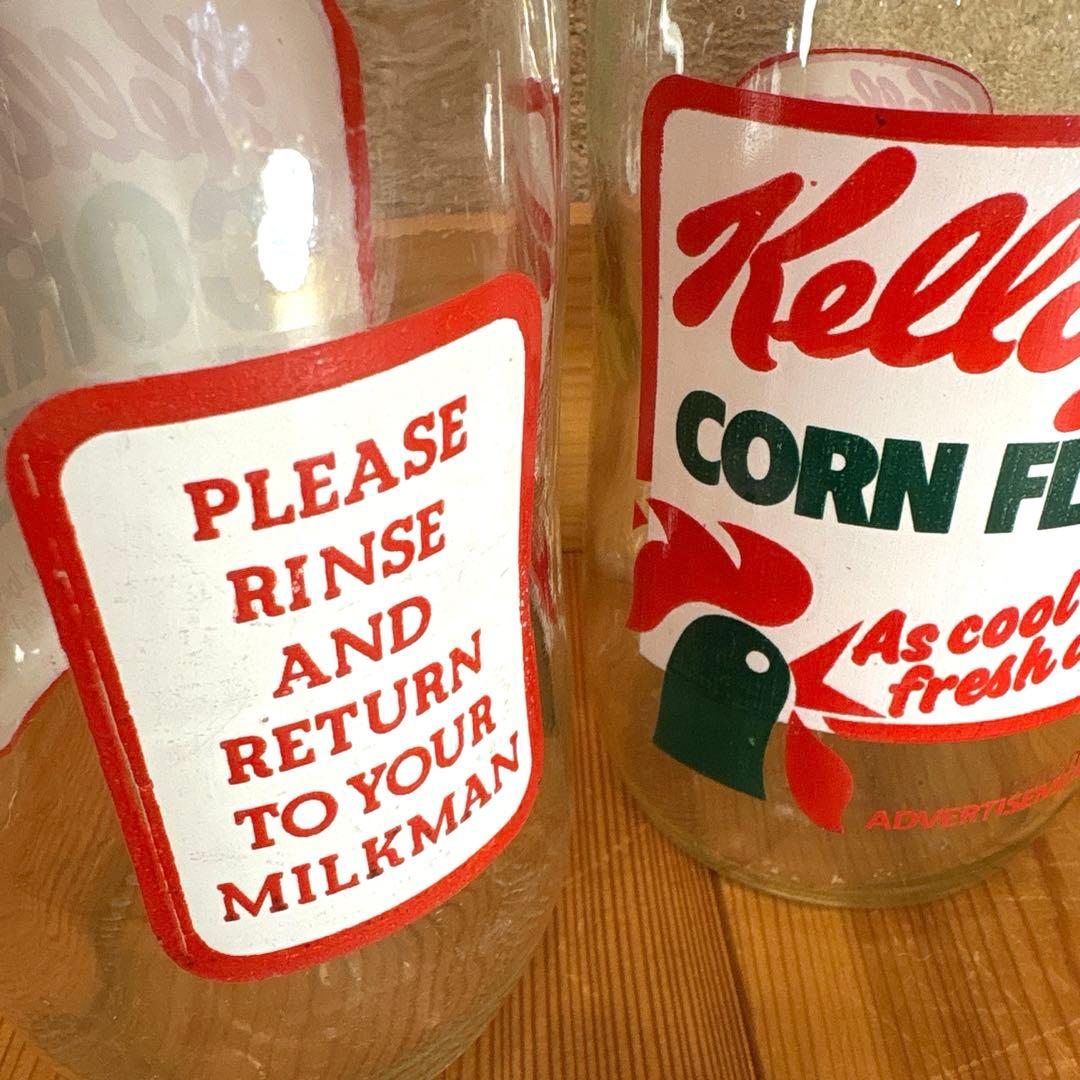 1986年　ケロッグ　ミルクボトル　アドバタイジング　瓶　コーネリアス　イギリス