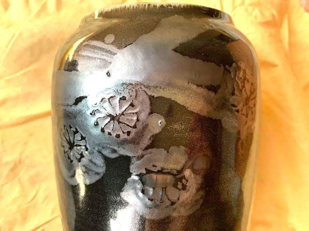 彩木梅文　花瓶　鈴木青々 作