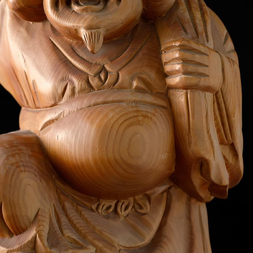 木彫 大黒天像 仏像 東洋彫刻 仏教美術 七福神 縁起物 置物 高さ54㎝