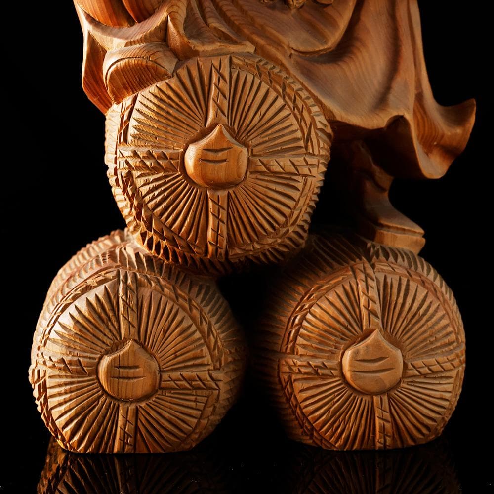 木彫 大黒天像 仏像 東洋彫刻 仏教美術 七福神 縁起物 置物 高さ54㎝