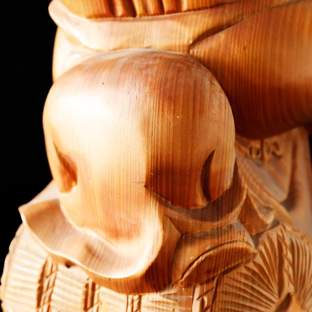 木彫 大黒天像 仏像 東洋彫刻 仏教美術 七福神 縁起物 置物 高さ54㎝