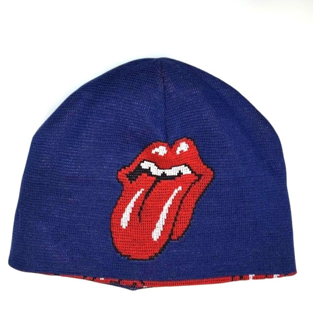 リバーシブル ニットキャップ　　　　　　ローリングストーンズCAP 帽子 赤青