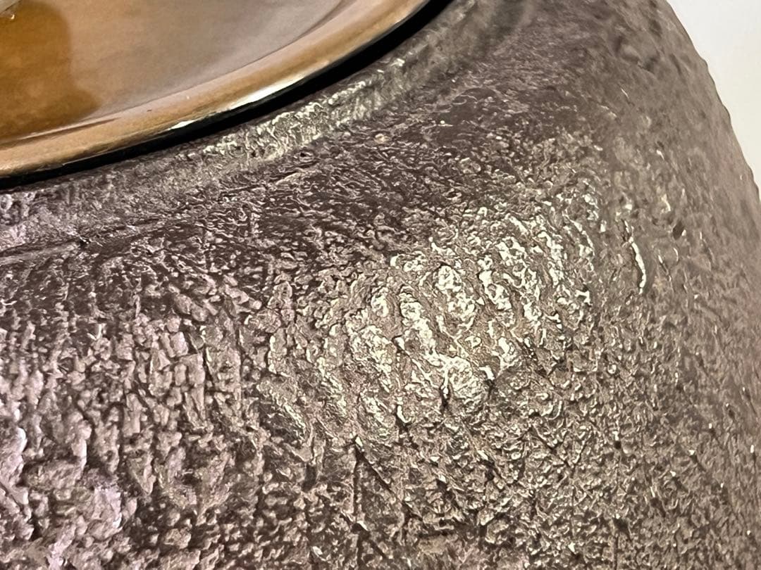 DT695 茶道具 釜師 畠春斎 造 尻張形釜 共箱