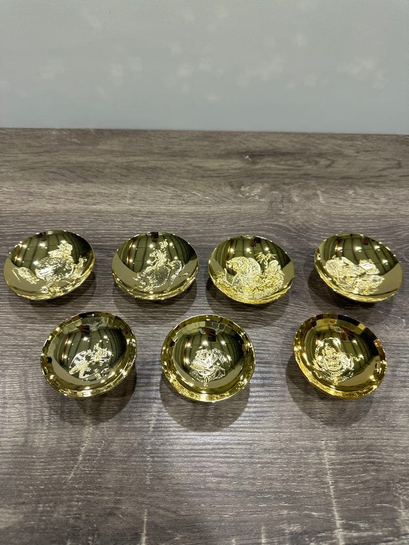 金色の装飾金杯7個セット