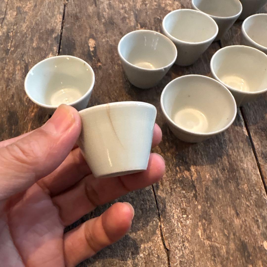 古伊万里　白磁　小猪口　10点　保存箱