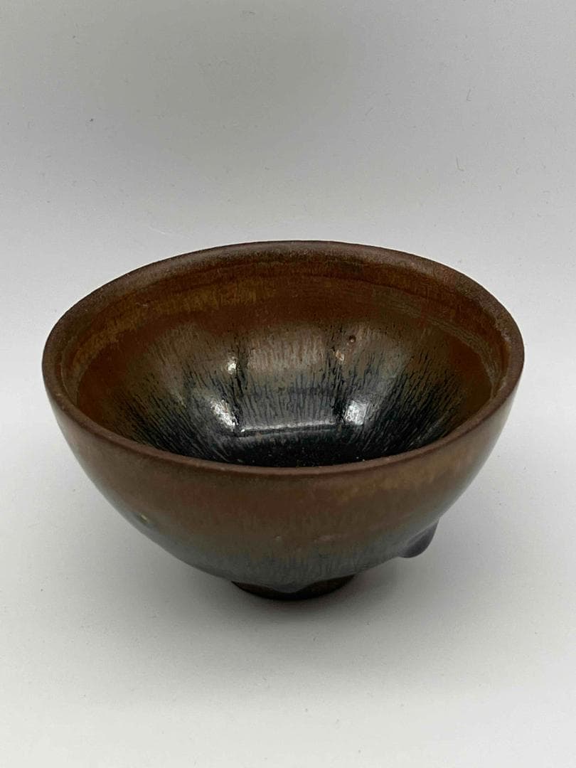 南宋時代　禾目天目茶碗　建窯茶盞 【旧家蔵出し】 希少貴重 唐物(F-93)