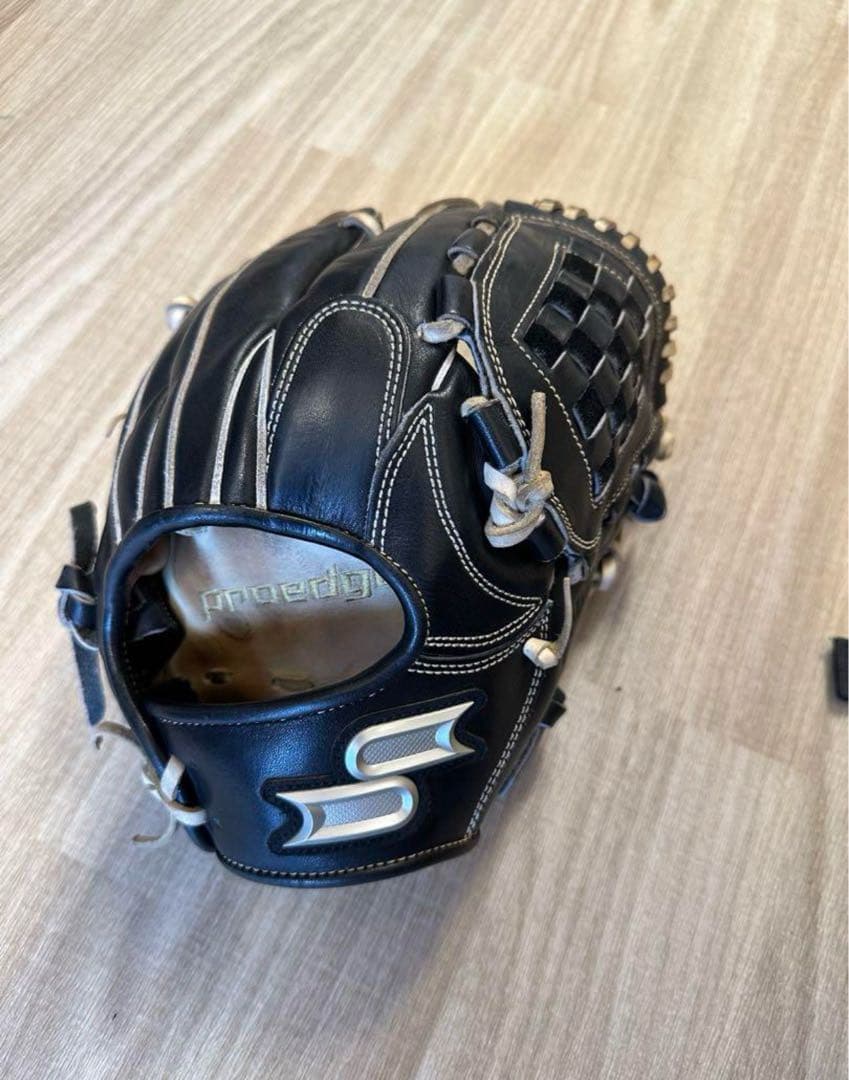プロエッジ 野球グローブ 黒 編み込み