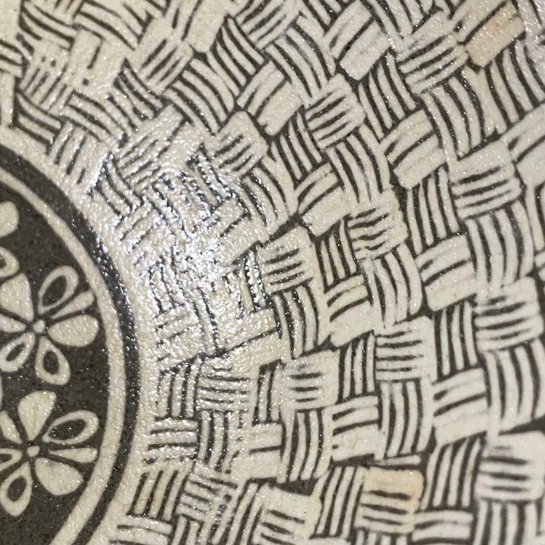 韓国　柳昌坤　高麗三島茶碗　韓国瑞昌陶芸研究所　瑞昌窯　白土象嵌細工　共箱有り