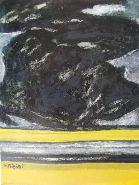 三岸 節子、雲と海の対話（雷）、希少・画集画、新品額装付