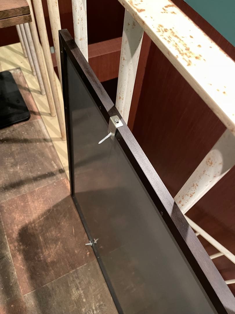 ブラックボード スチール製 黒板 900×1800 木枠 店舗使用品