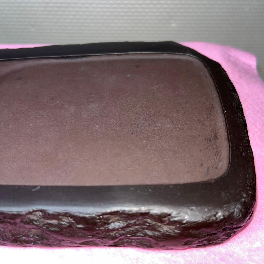 ⭕️赤間硯　阿野硯製作所　葡萄彫刻入り野面硯　かなり古い作品