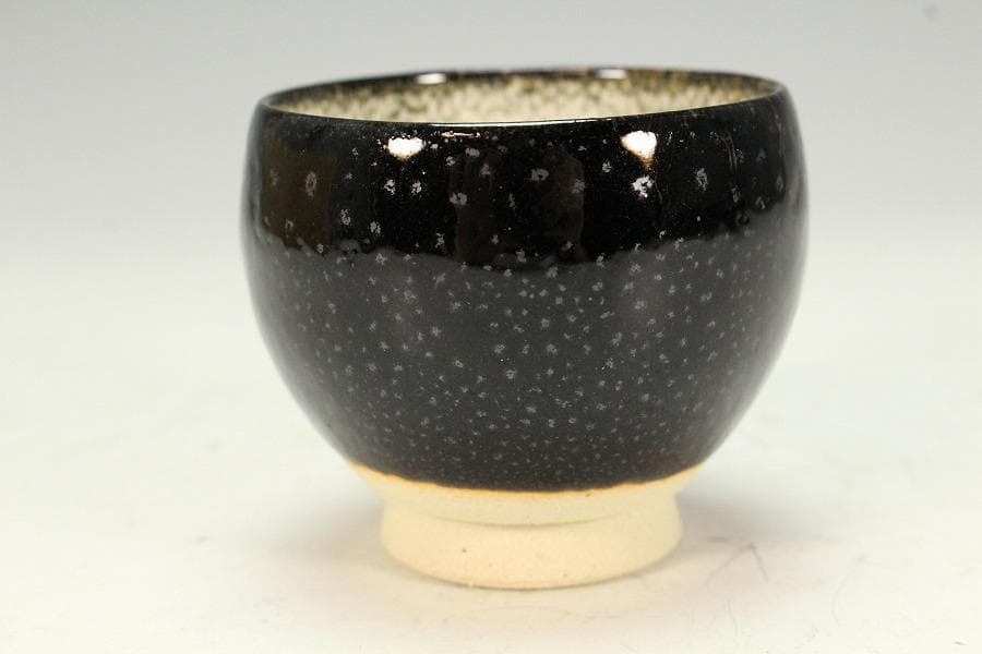 清水保孝作 油滴釉 碗 共箱 未使用 栞 父 人間国宝 清水卯一(K-A232)