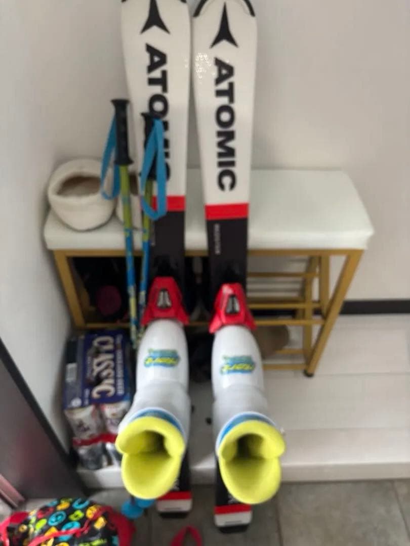 ATOMIC JX スキー 板 110、靴19〜20靴袋付きストック付きセット
