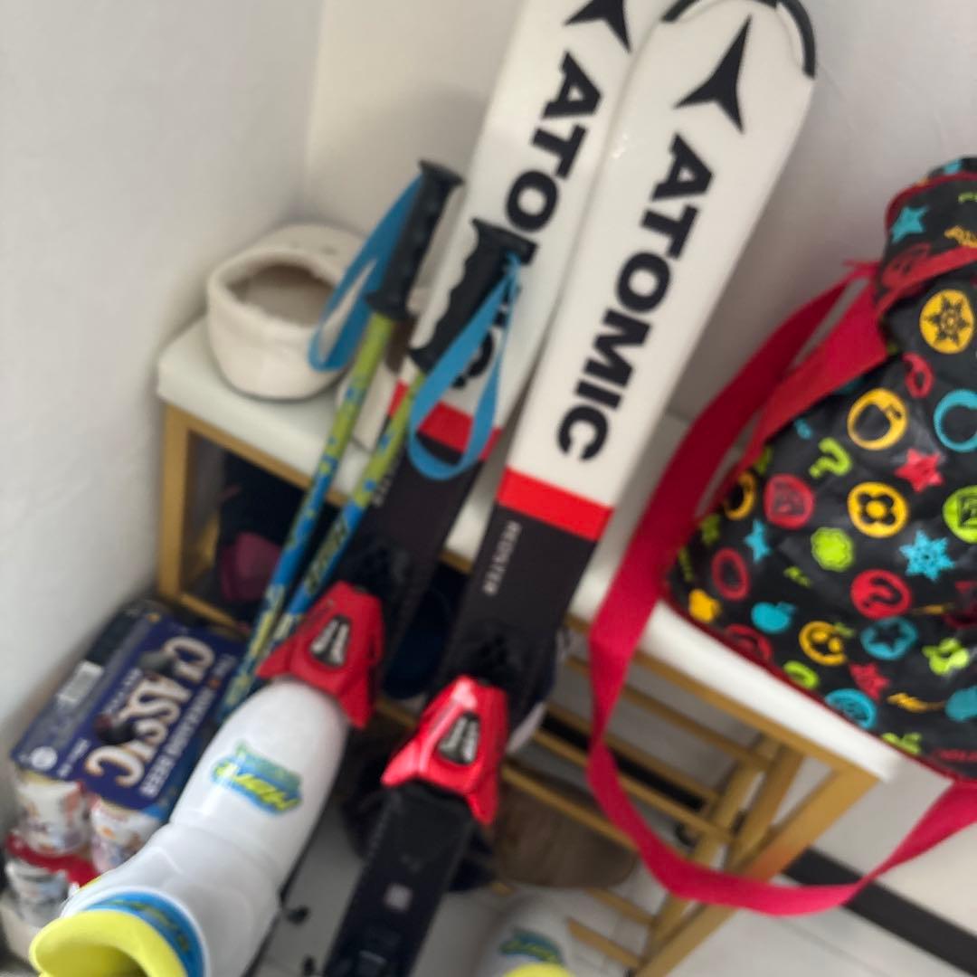 ATOMIC JX スキー 板 110、靴19〜20靴袋付きストック付きセット