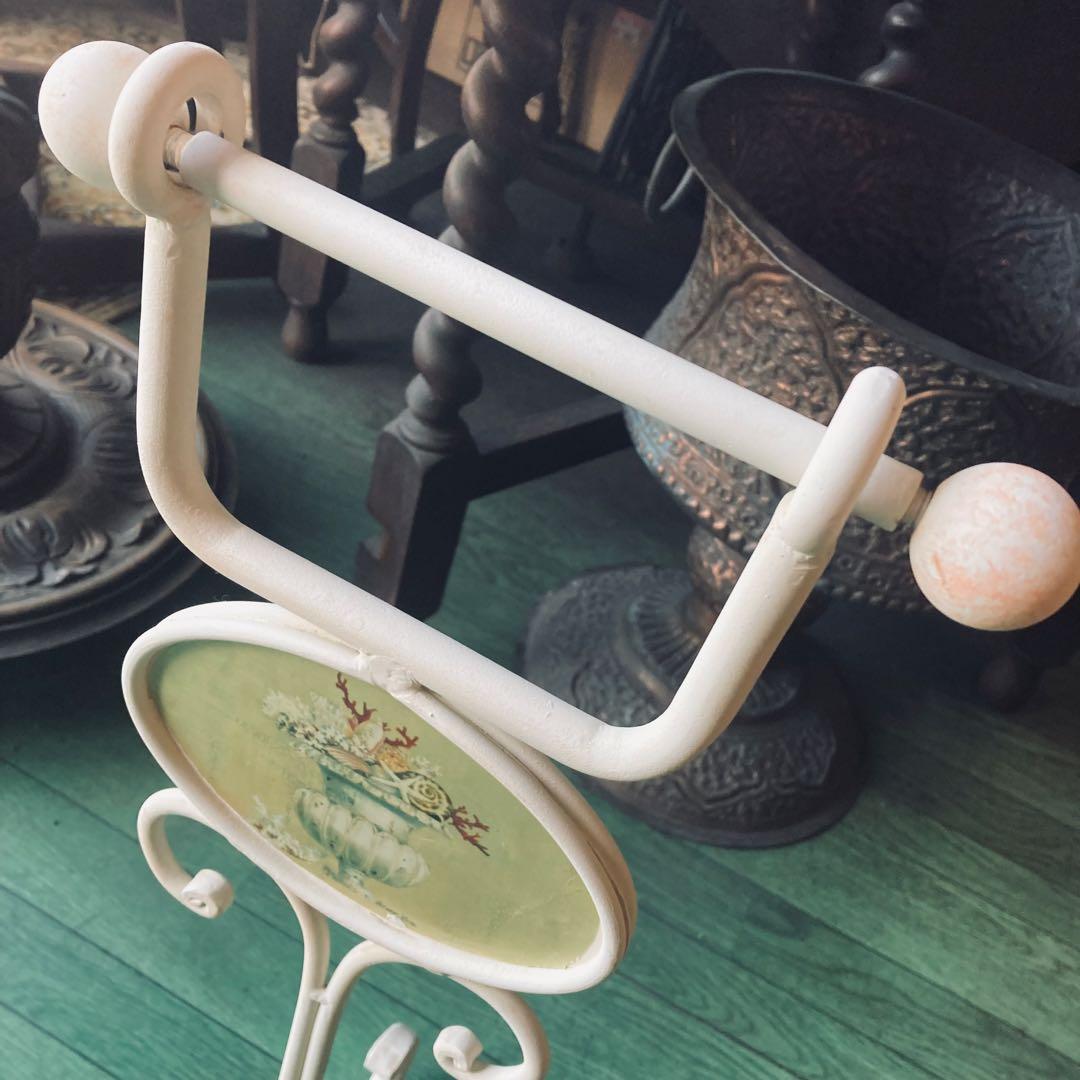 湯布院アンティーク ヨーロピアン アイアン トイレットペーパーホルダー スタンド