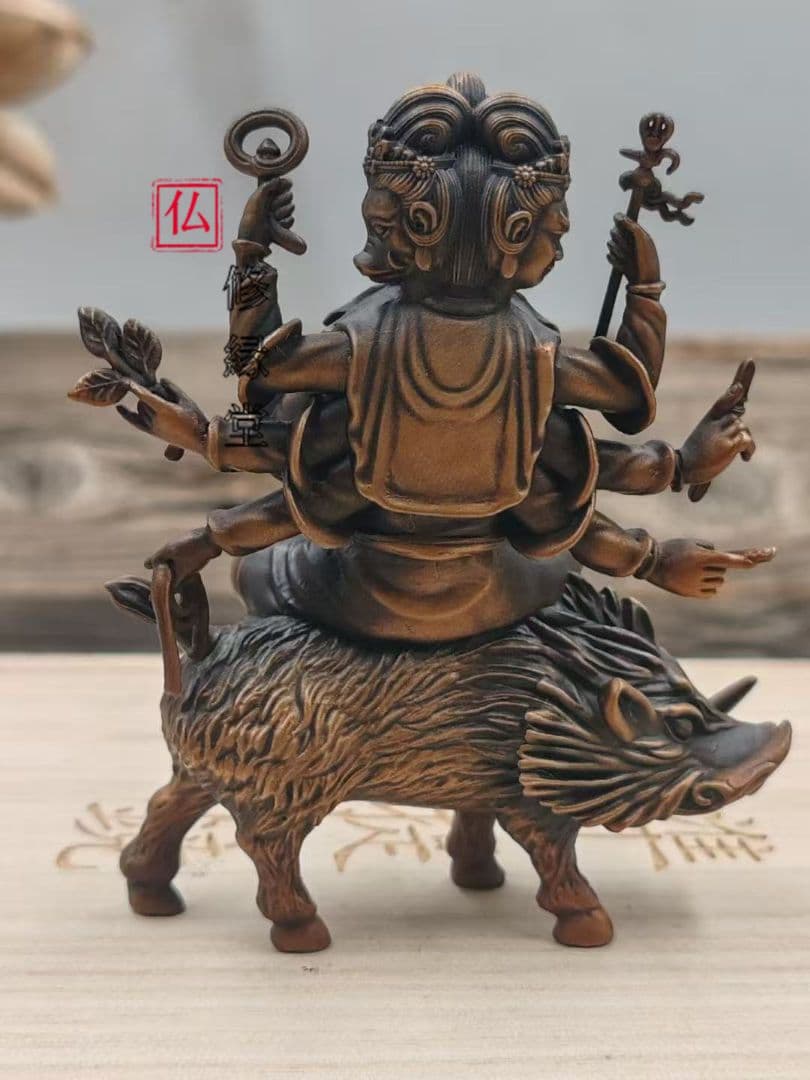 【修縁堂】摩利支天 菩薩様 青銅着色 密教法具