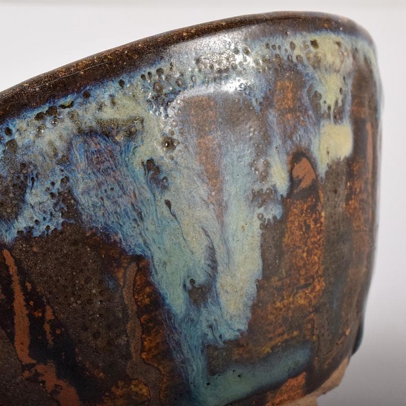 茶道具　板谷波山作　天目茶碗　銘「宇宙」　共布　代淡々斎極め箱　F　R7886