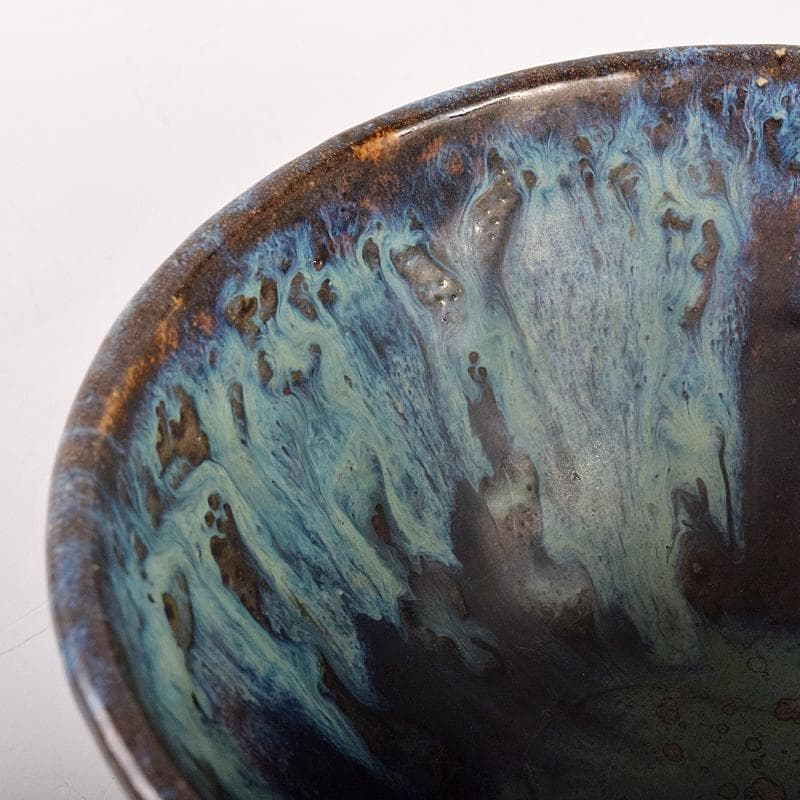 茶道具　板谷波山作　天目茶碗　銘「宇宙」　共布　代淡々斎極め箱　F　R7886