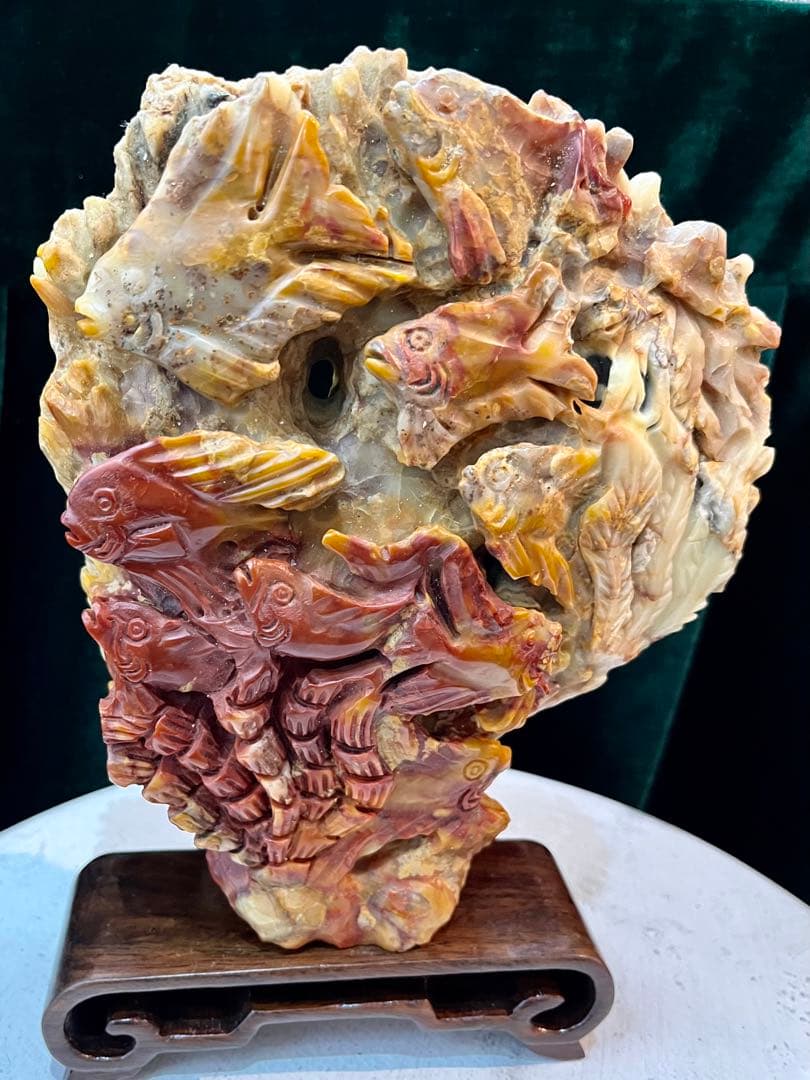 置物、三彩玉石（海洋世界）