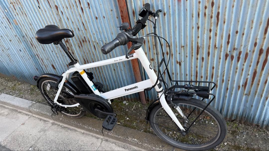 【整備済】電動アシスト自転車 ミニベロ パナソニック ベロスター 白 5個点灯