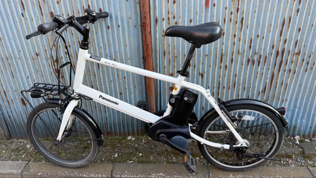 【整備済】電動アシスト自転車 ミニベロ パナソニック ベロスター 白 5個点灯