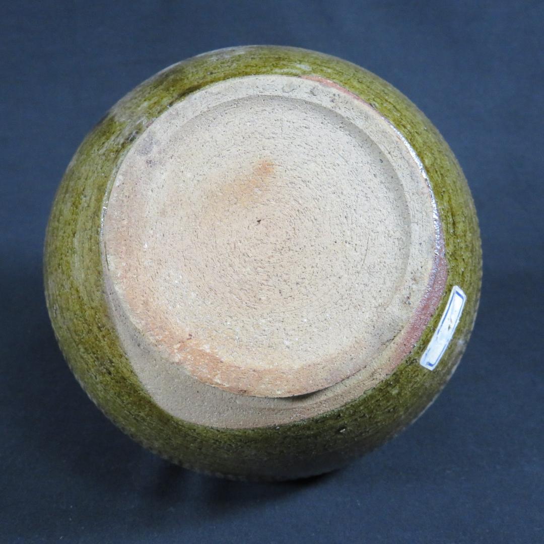 古相馬 上野目 飴釉 飛鉋 壺 徳利 花器 民藝 時代物 美品 B