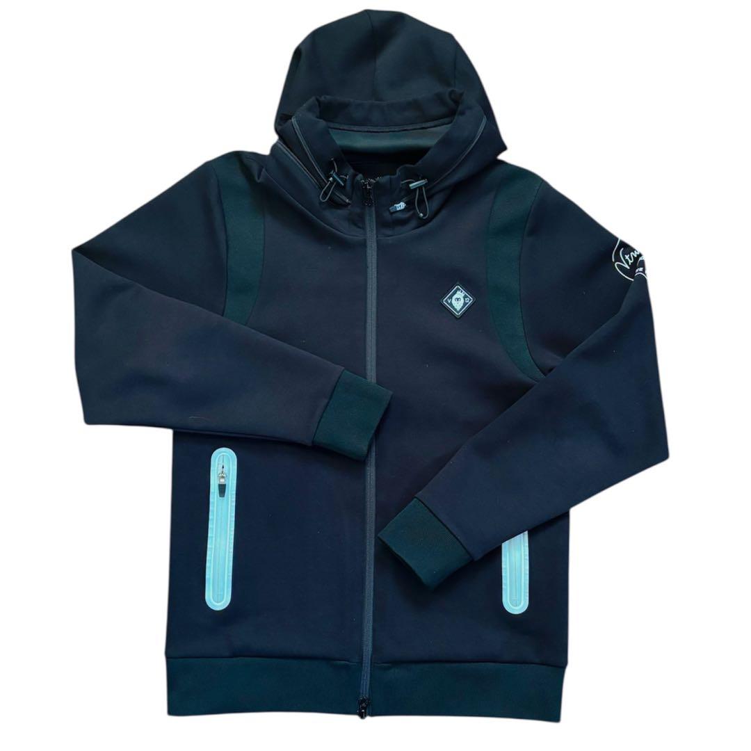 V12 ゴルフウェア ジャケット フーディー パーカー ブラック