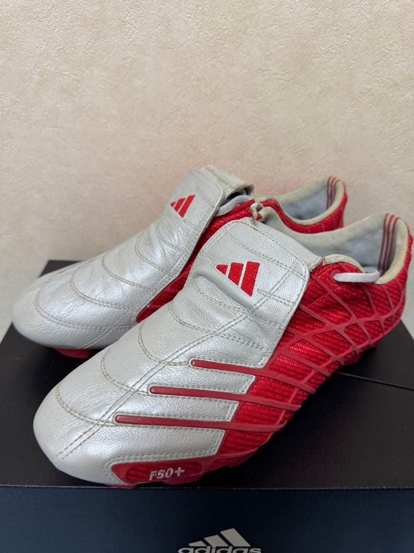 adidas F50+ サッカーシューズ シルバー/レッド 27.5cm