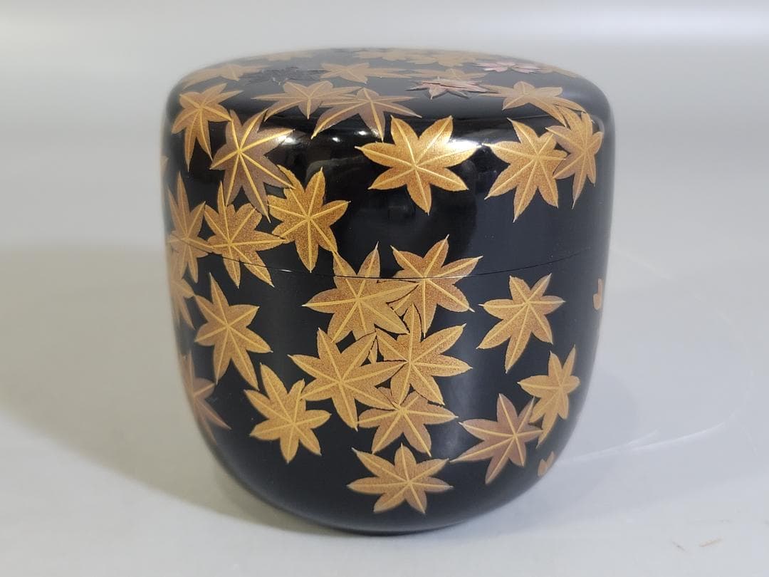 茶道具 一后一兆 作 雲錦蒔絵 利休棗 共箱 DT565